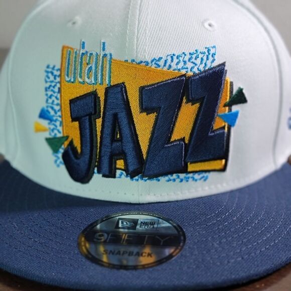New Era NBA Utah Jazz Vintage Retro Logo Clarkson Sexton Markkanen Jersey Hat - Picture 4 of 10